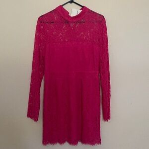 Elegant Pink Lace Dress